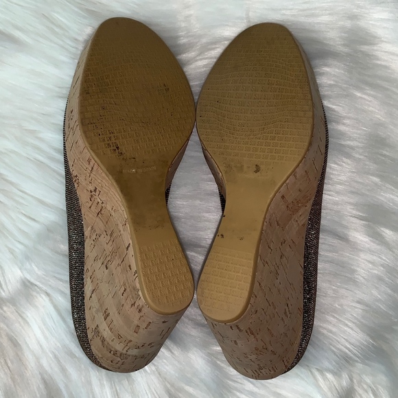 Stuart Weitzman "Corkswoon" Pyrite Cork Wedges Silver and Cork Size 6 with Box - Picture 6 of 11